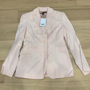 BNWT Sandra Angelozzi Padded Shoulder Pastel Pink Blazer - SIZE 2